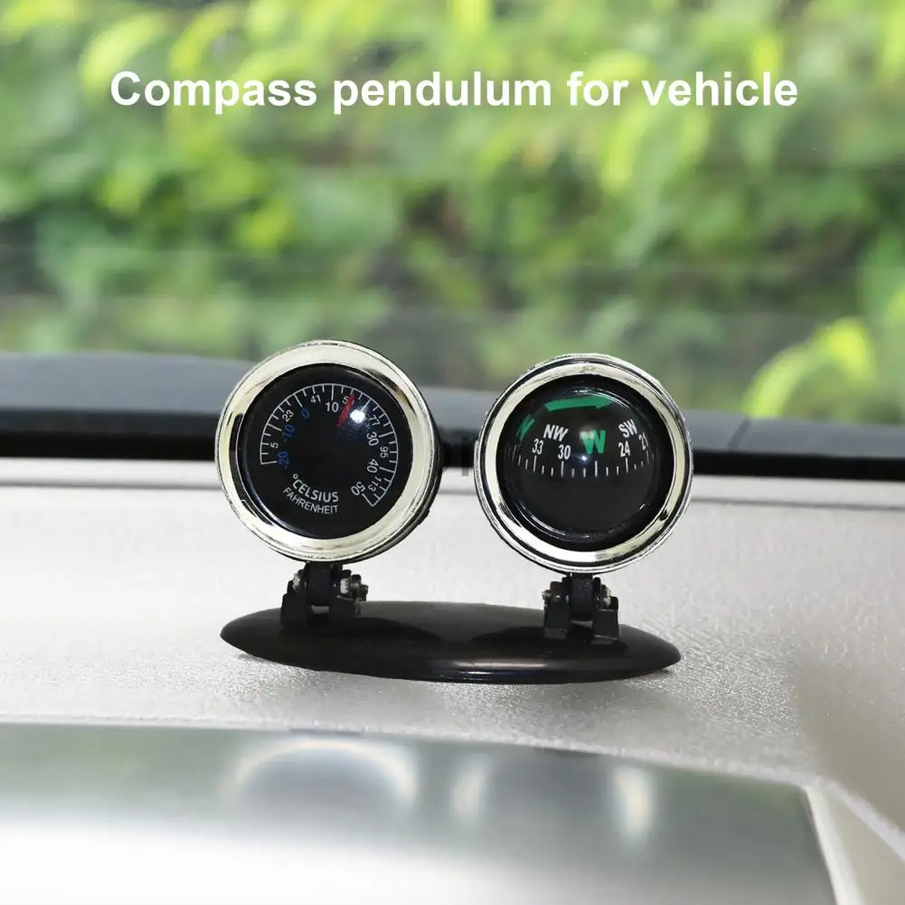 2 In 1 Automotive Compass  Good Car Compass Ball With Thermometer Supplies  Plastic Car Compass Автомобильная Навигация