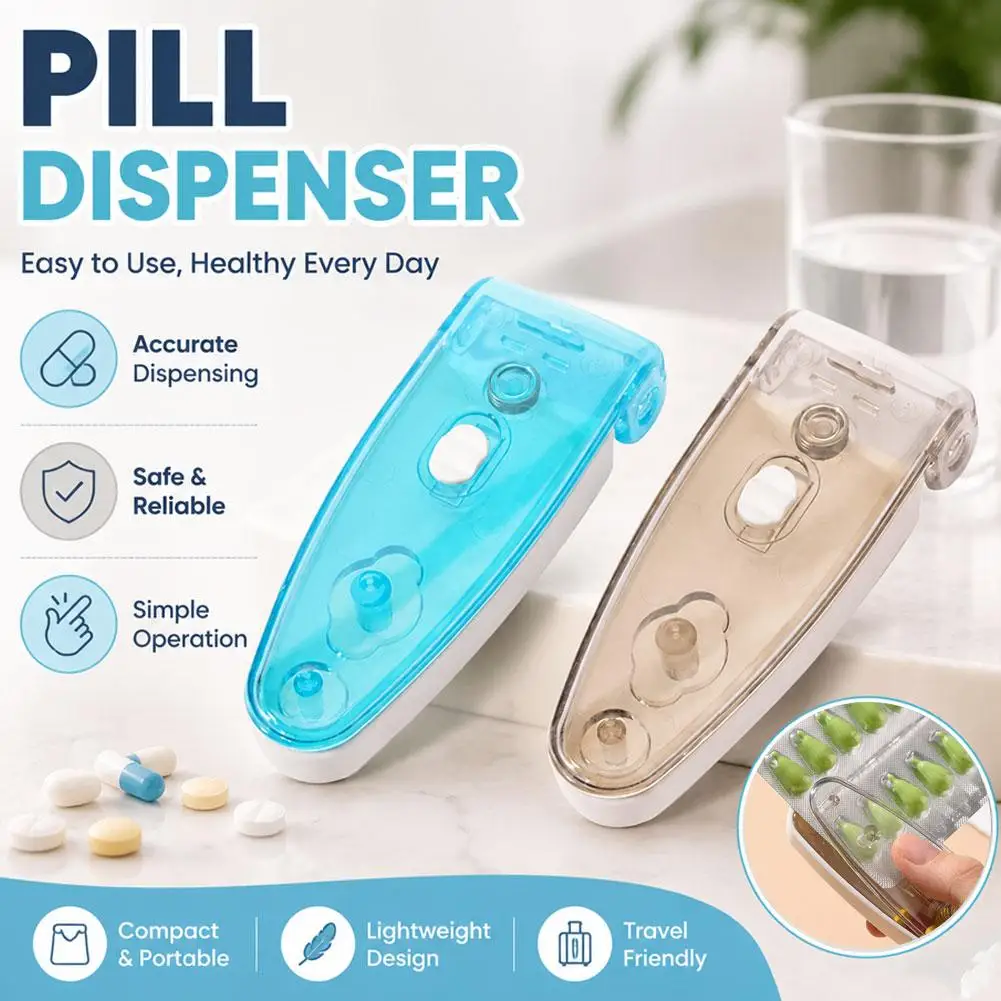 New Pill Dispenser Portable Pill Taker Remover with Medicine Box Household Gadgets, Tablets, Pills Assistance Tool Wholesales