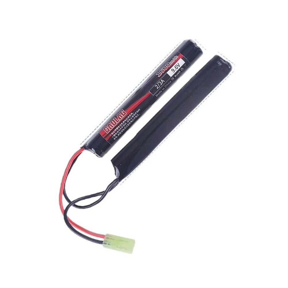 8S Butterfly NunChuck NIMH 2/3A 9.6v 1600mAh Battery Pack with Mini Tamiya Connector for Airsoft Guns MP5 M4 G36C