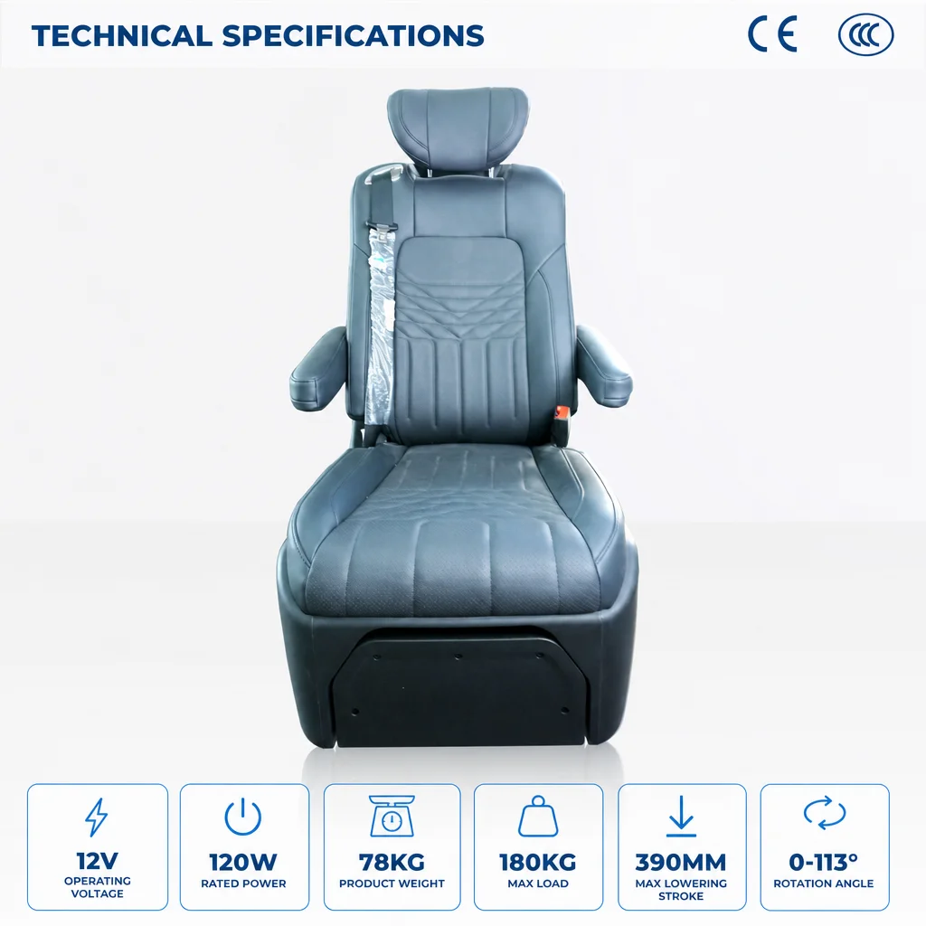 Factory Direct Electric Car Transfer Seat Powered Swivel Slide No Manual Lifting PU Leather Wholesale Custom Logo