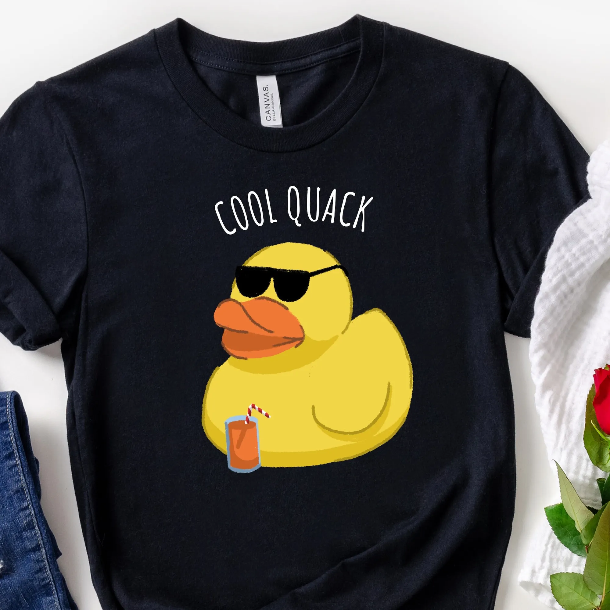 Cool Quack Rubber Ducky Duck T Shirt Yellow Christmas Birthday Floating