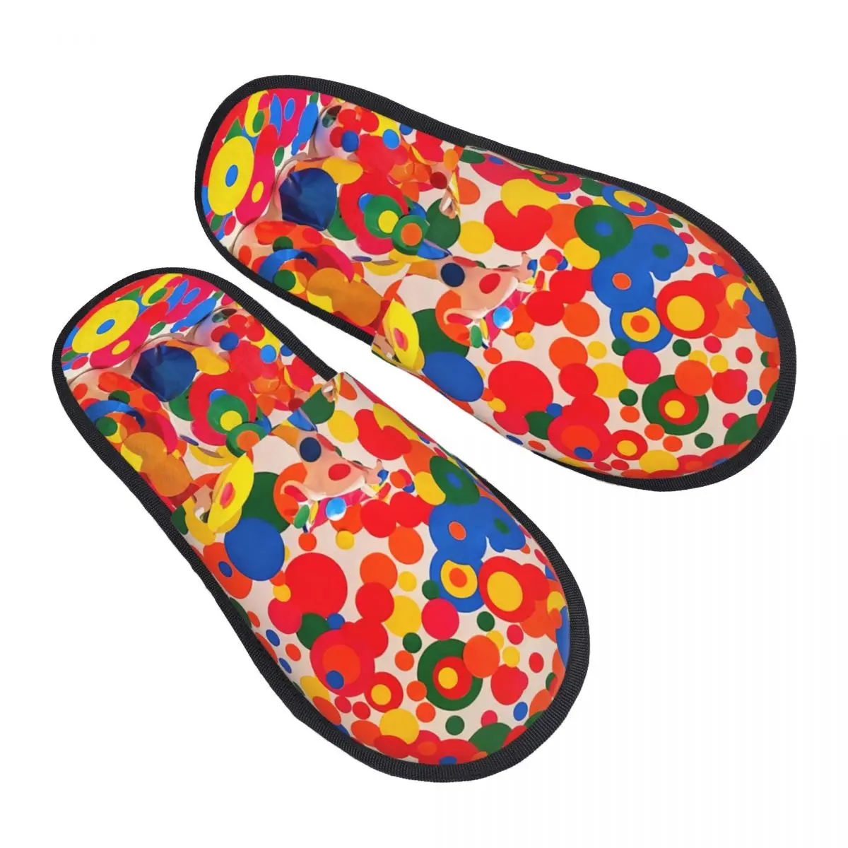 Custom K-Kusama Yayoi Soft Memory Foam House Slippers Women Abstract Art Comfy Warm Anti-skid Sole Slipper