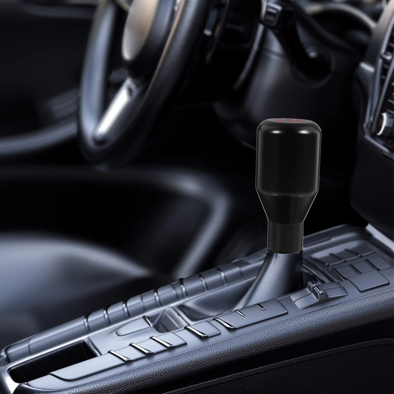 

5-Speed Universal Aluminum Alloy Manual Gear Knob Black Durable Sturdy Replacement Car Interior Parts Transmission Stick Shift