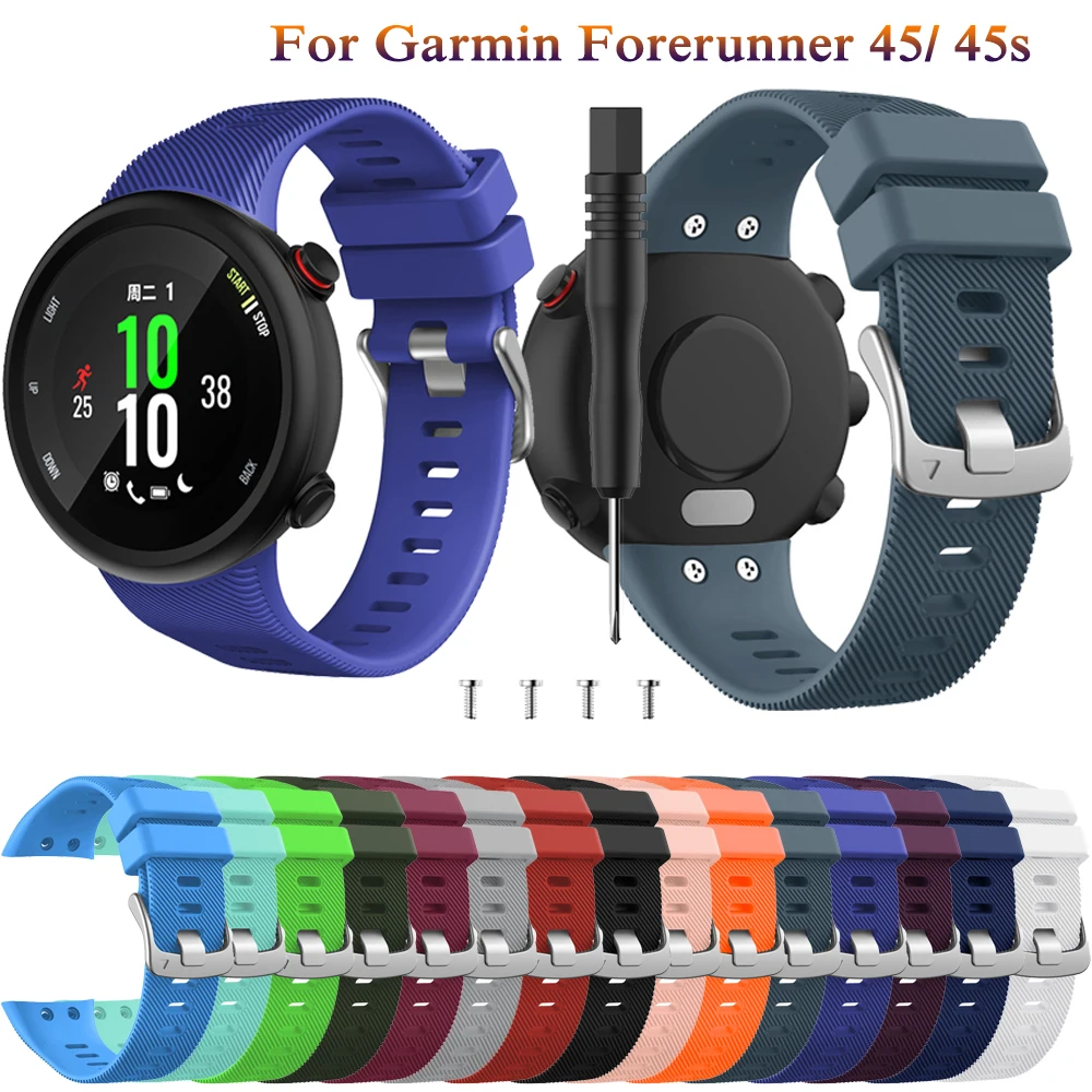 Silicone For Garmin Forerunner 45S Replacement bracelet watchband for Garmin Forerunner 45 smart watch For Garmin Swim 2 Correa