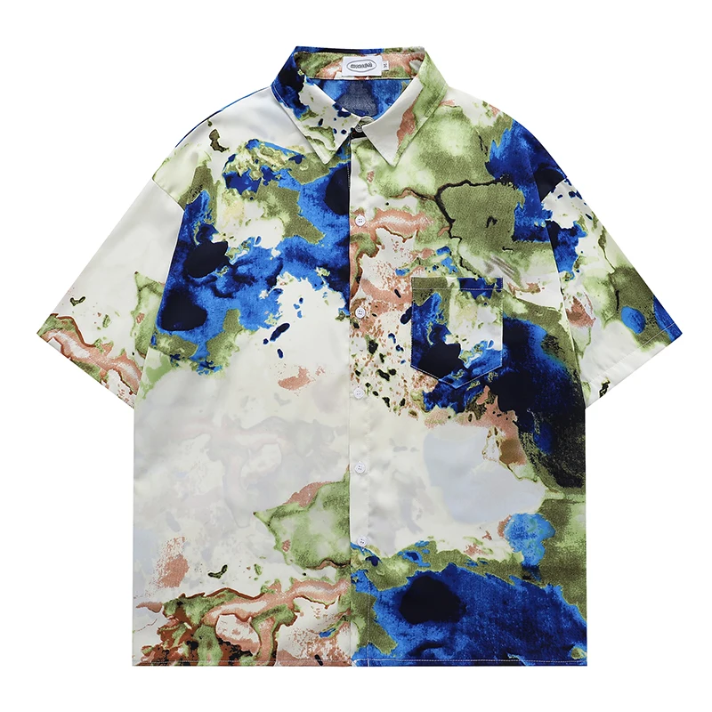 

Dark Icon Full Printing Hawaiian Shirts Men Button Up Casual Men's Shirt Male Top
