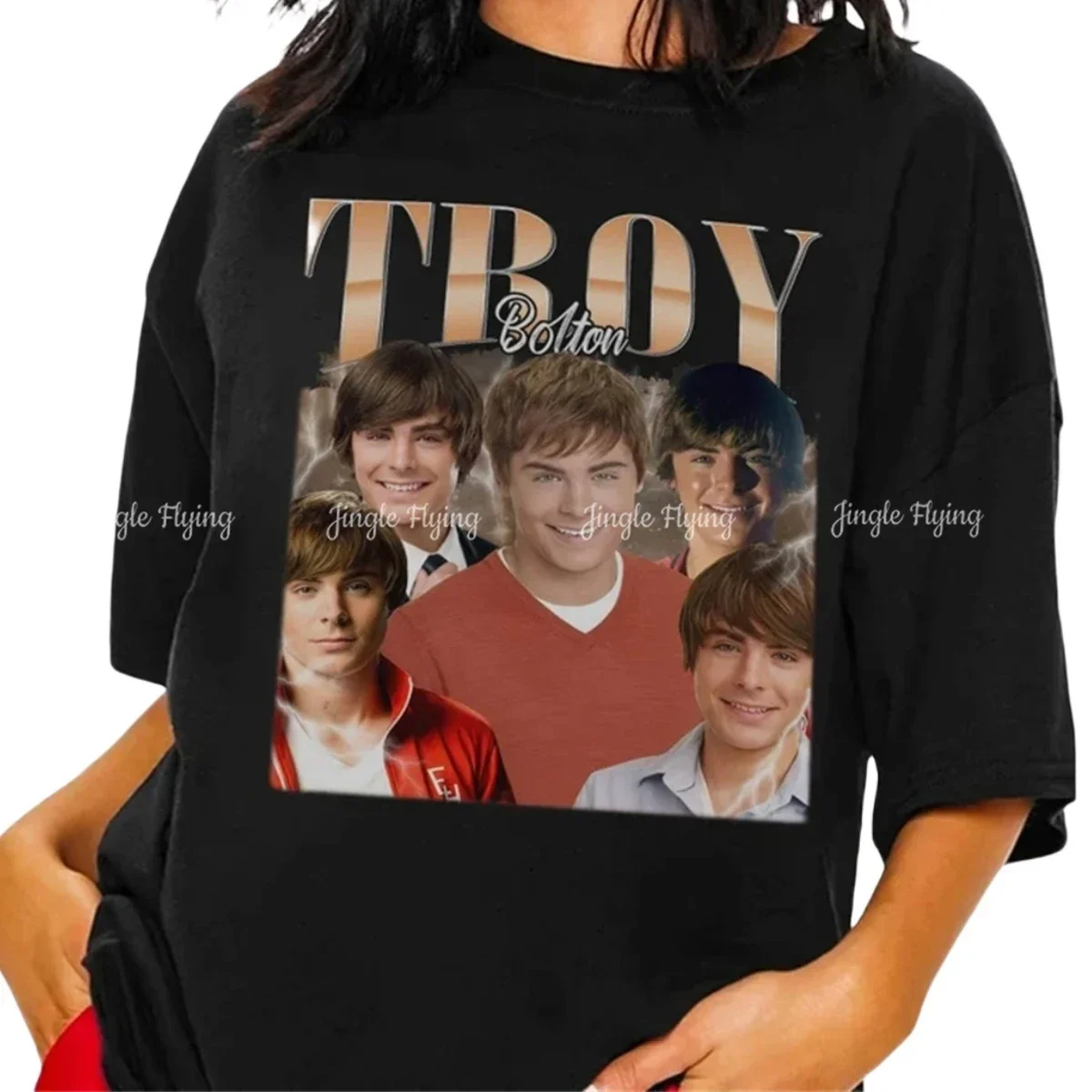 Troy Bolton Shirt Vintage Booottleg Sweatshirt High School Musical Cotton Men's T-Shirt