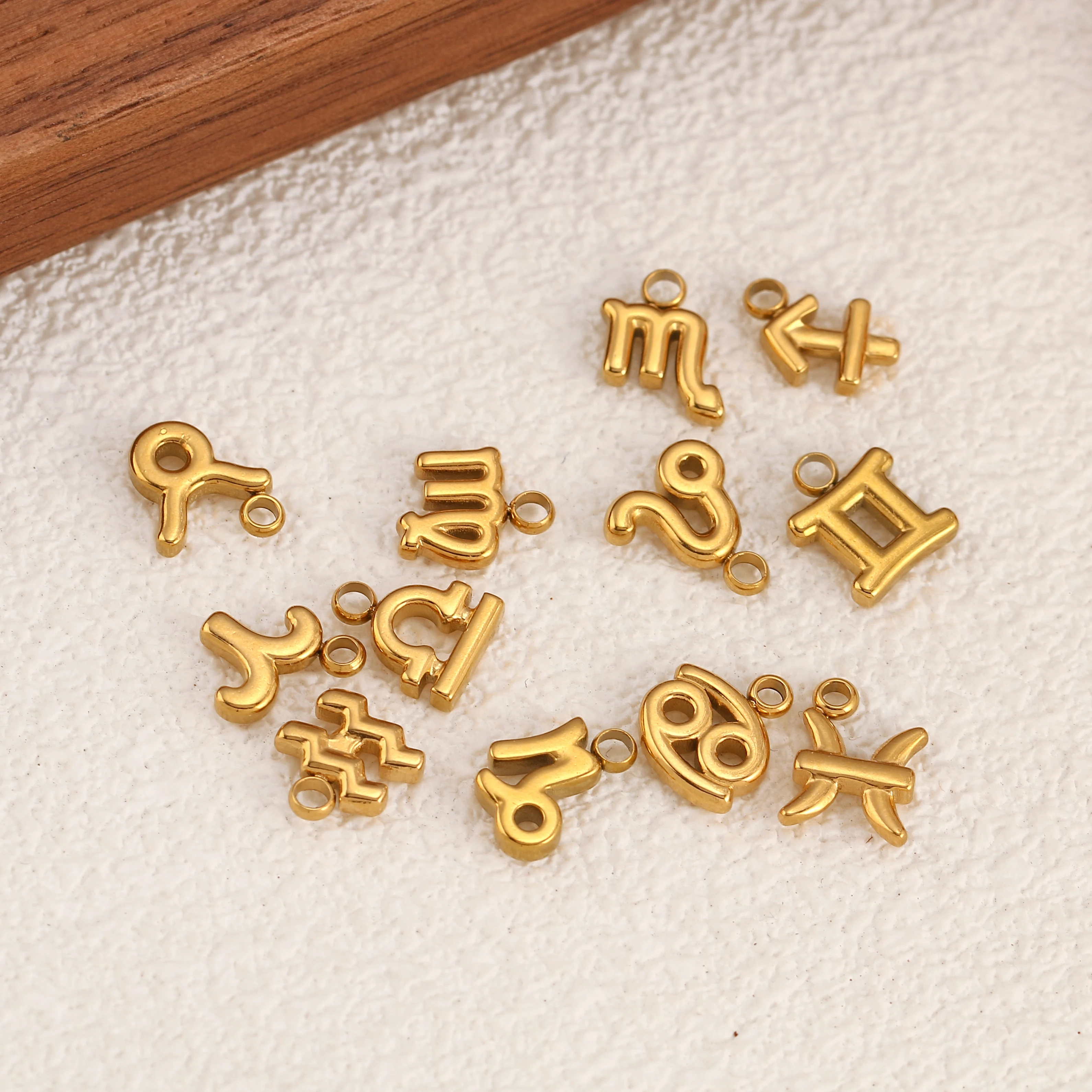Zodiac Sign Charms Stainless Steel Constellations 12 Astrology Leo/Gemini/Taurus Pendant DIY Bracelets Necklaces Jewelry Making