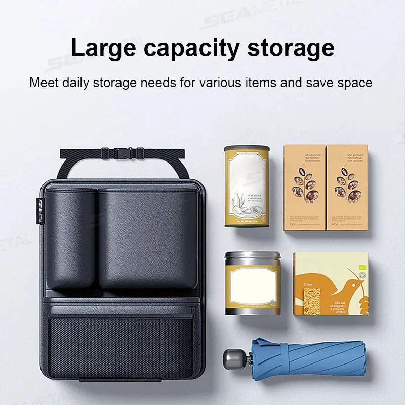Organizador de Porta-Malas e Armazenamento para Carro, Organizadores Destacáveis para Encosto de Banco, Bolsos de Couro, Acessórios Automotivos para Jeeps, SUVs, Vans