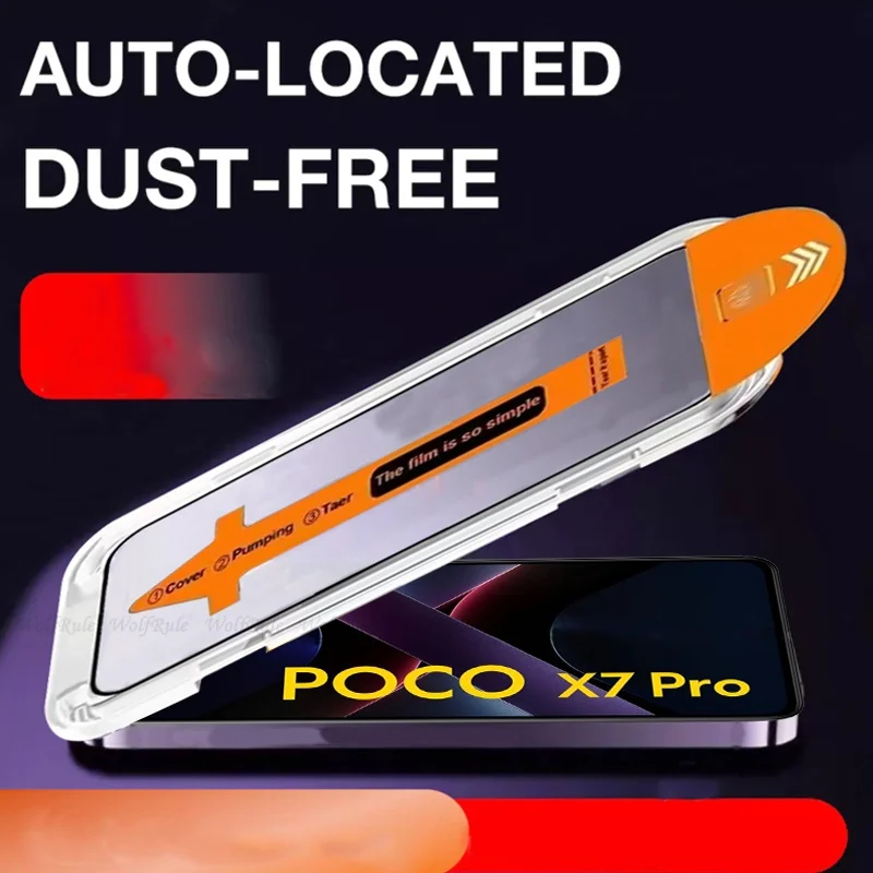 1-4 Piezas Para Poco X7 Pro Vidrio Templado Xiaomi Poco X7 Pro Cubierta Completa con Pegamento 9H Sin Polvo Protector de Pantalla Poco X7 Pro 3