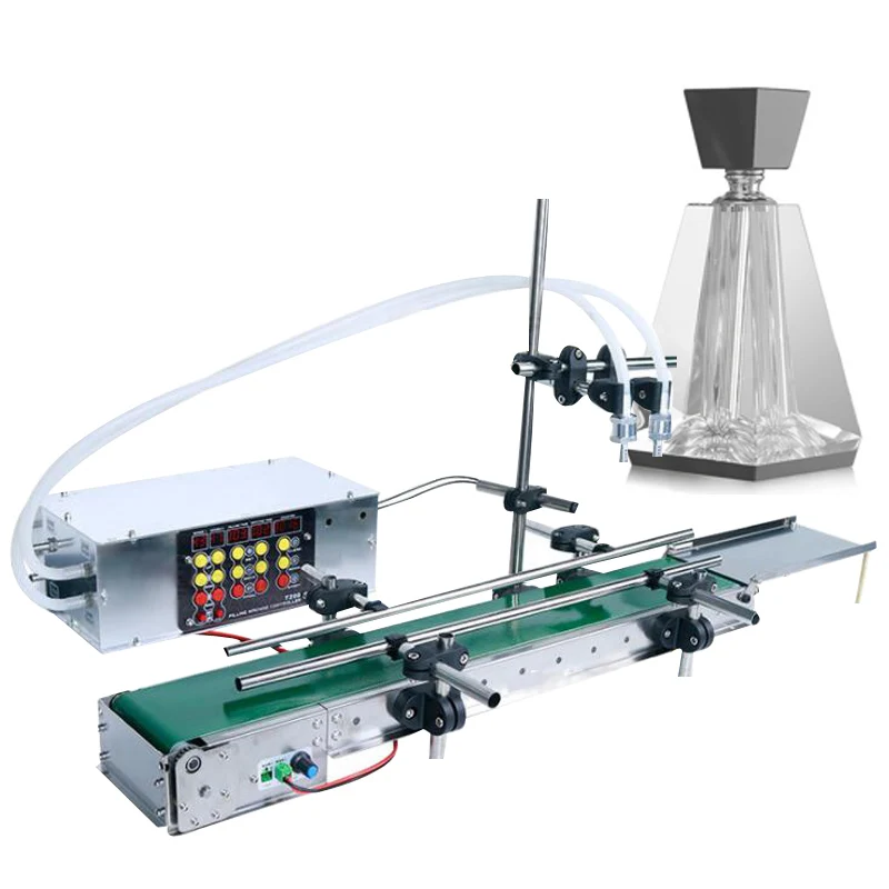 

Small Automatic Liquid Beverage Water Fruit Juice Drinks Tipple Filling Machine With Conveyor Belt