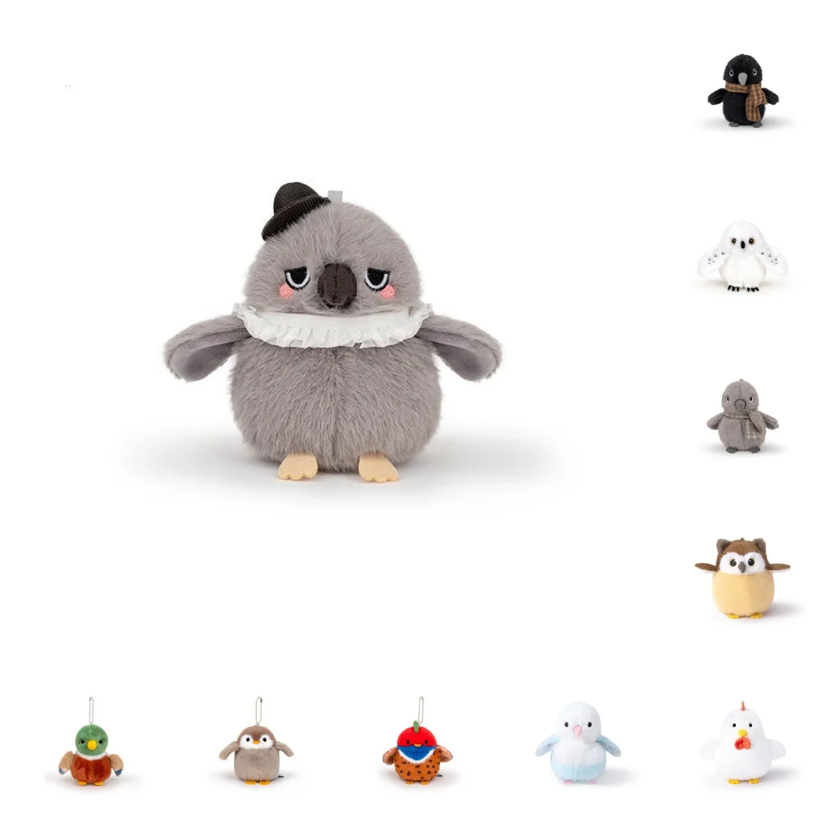 

11cm Kawaii Bird Plush Toys Pendant Cute Owl Penguin Crow Bag Accessories Plush Keychain Bag Car Phone Stuffed Pendant