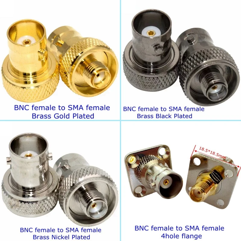 

2 шт. SMA к BNC Q9 мужской женский диск RF адаптер центральный фланец и разъем с жесткой головкой 50 Ом клеммы для проводов латунь никелирование