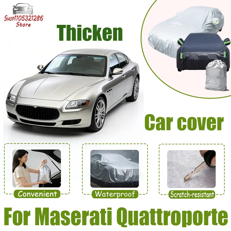 

Full Car Cover For Maserati Quattroporte Outdoor Use - Waterproof Snowproof Sunshade, Winter & Summer Auto Protection Accessory