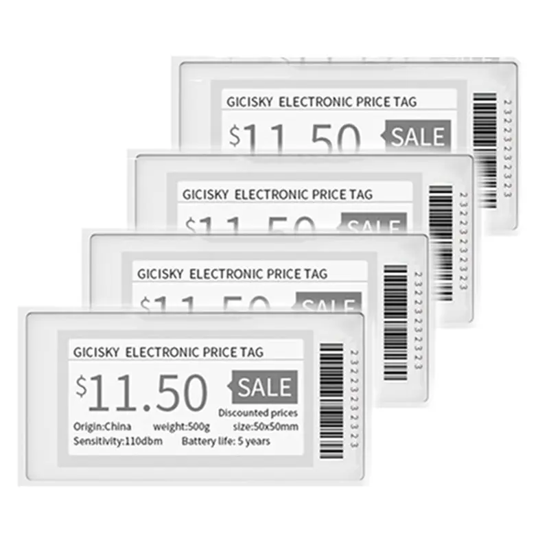 M01K 2.1 Inch Electronic Price Tag ESL TFT Screen Display No Messy Writing Bluetooth Connect Management For Android APP 16Pcs