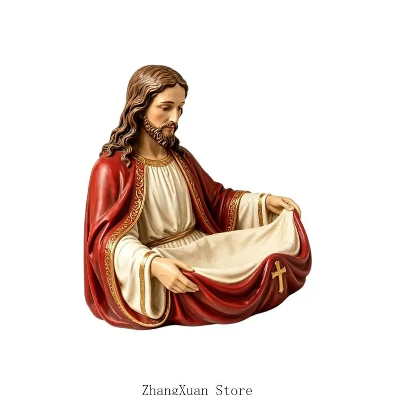 Halber Fuß aus Polyresin, meditierende heilige Statue, für Schmuck, Kreise, Ohrringe, Zuhause, Kirche, Geschenk, 3 x – Detail 8