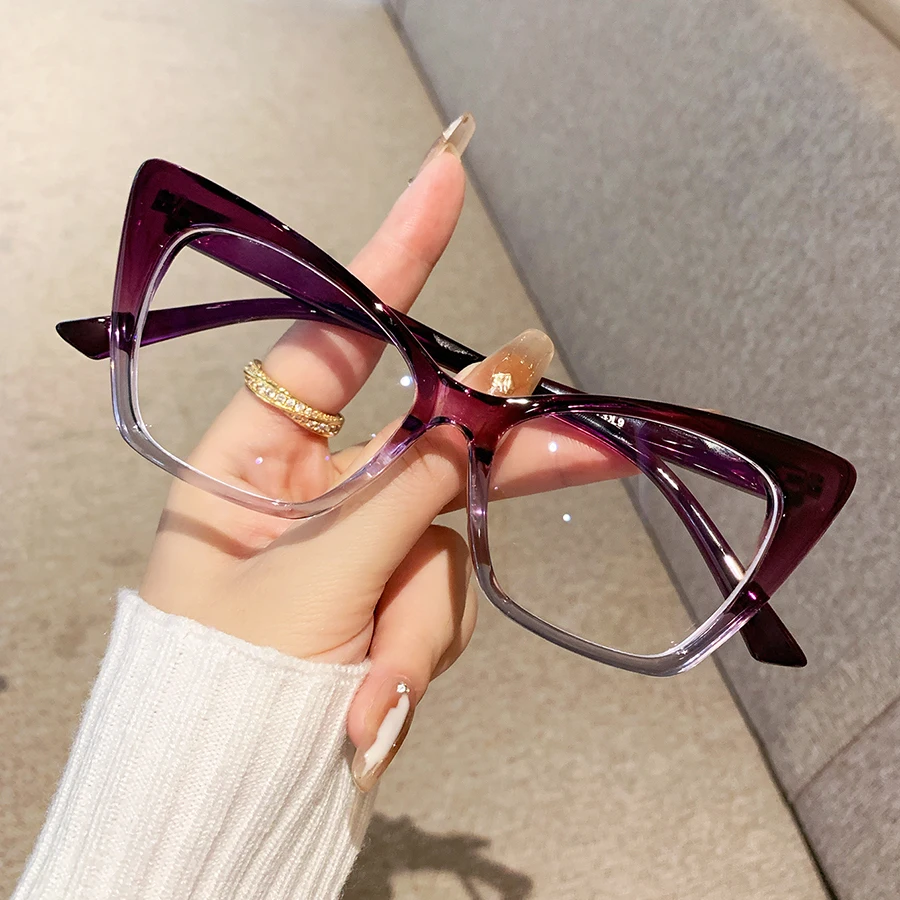 1 Stück Damen-Brille, einfarbig, neuer Stil, hochwertig, Retro-Cat-Eye, modisch, lässig, vielseitig, dekorativ, geeignet für den täglichen Gebrauch, W