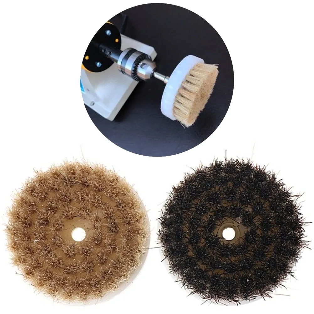 60mm Drill Power Disc Brush Bristles Wool For Leather Plastic Wooden Furniture Car Interiors Cleaning Polishing Scrub
