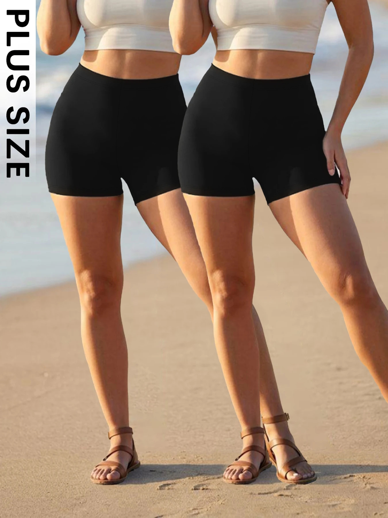 

Комплект из 2 штук: супермягкие велосипедные шорты больших размеров для женщин, высокоэластичные шорты для тренировок, йоги, бега, велоспорта, фитнеса и занятий спортом.