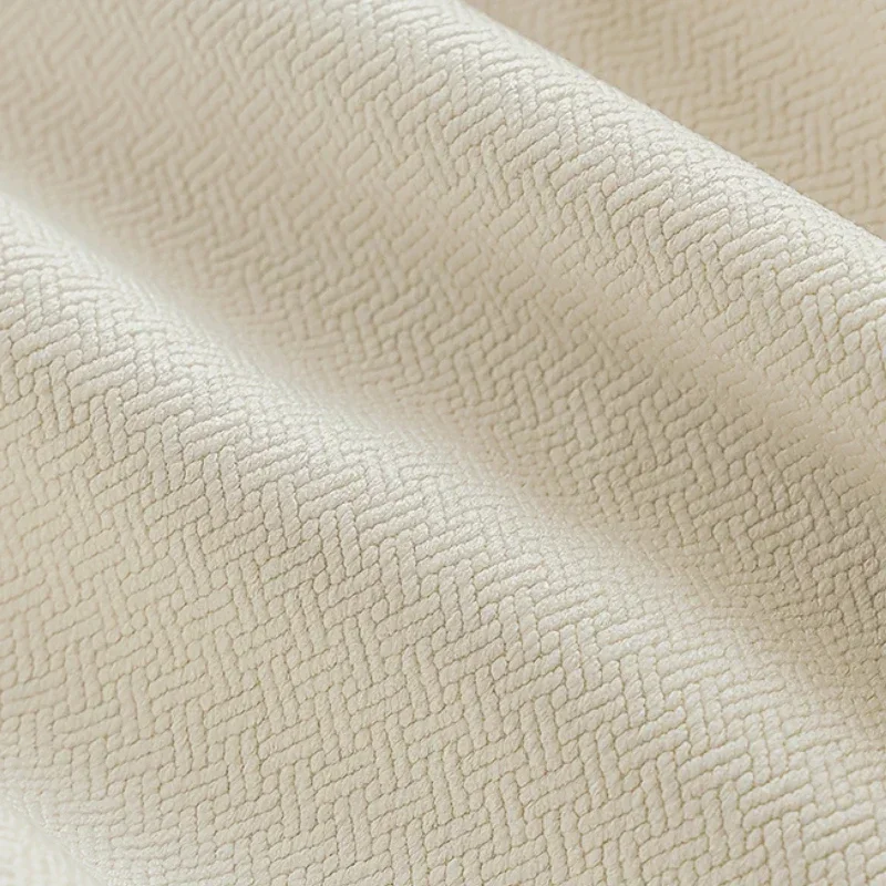 

Bamboo Linen Cream Style Jacquard Cotton Linen Warm Semi-blackout Curtains for Living Room Bedroom Dining Study Hall Custom Size