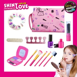 Pretend Makeup Kit For Girls With Cosmetic Bag Toy Makeup Playhouse- Cellphone Travel Set, Nail Beauty Set Lipstick Fun Game Toy