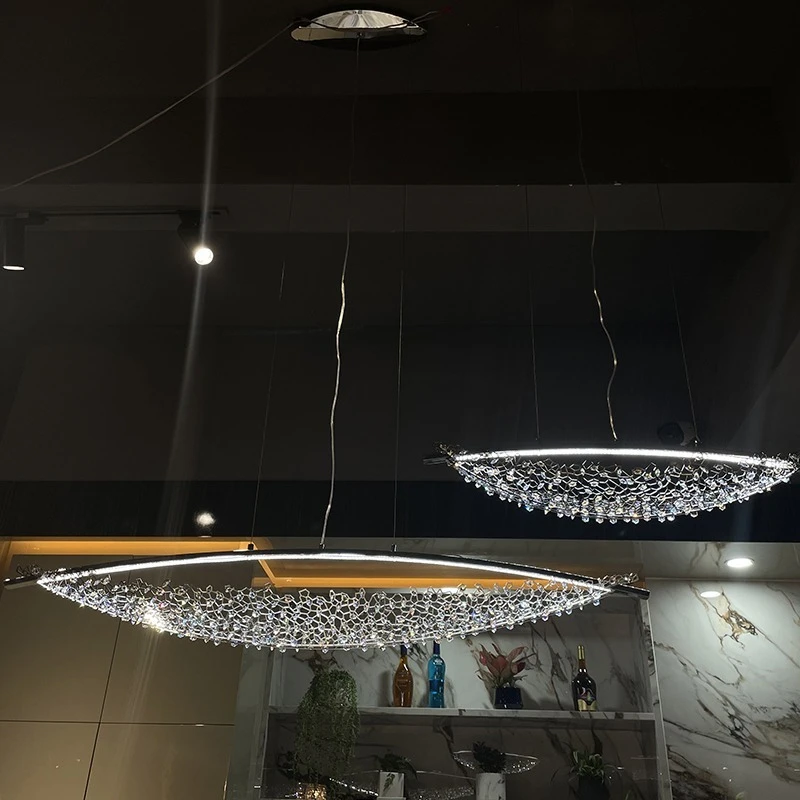 

Роскошная итальянская хрустальная люстра, современный светодиодный потолочный светильник для столовой, гостиной, виллы, кухни и бара, освещение