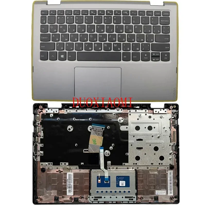 

RU Russian Keyboard Mineral Gray Upper Case Palmrest Shell Cover For Lenovo Ideapad Yoga 330 11 Flex 6 11IGM 5CB0Q81334