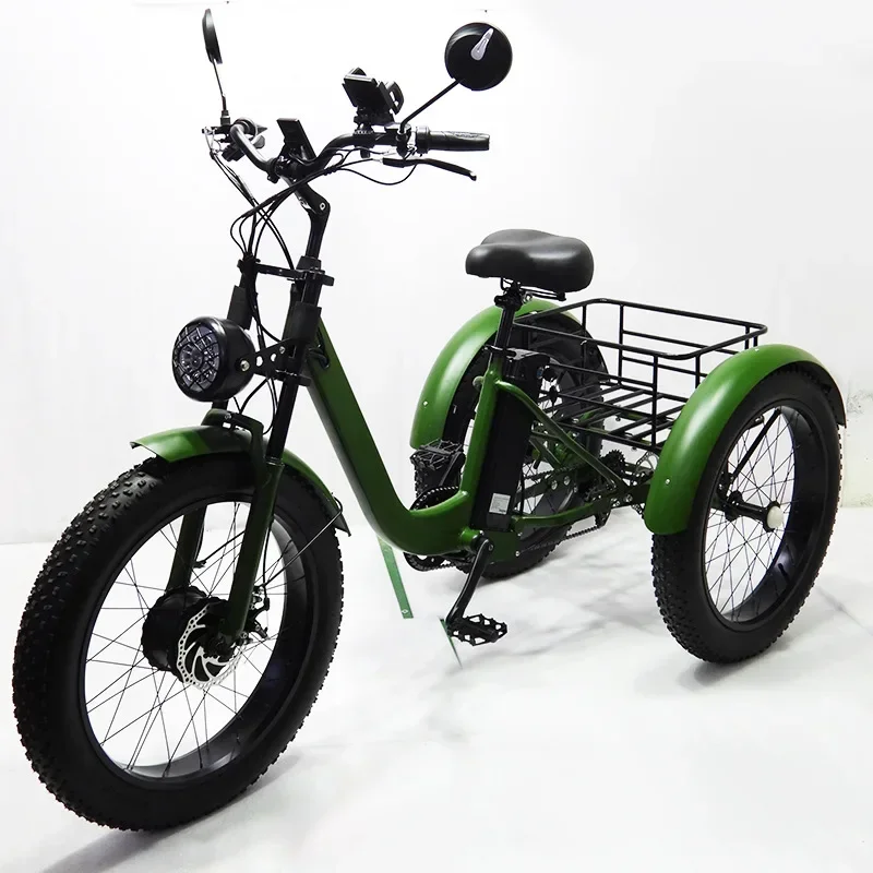 20-24 Inch New Snow Land General Pedal Electric Variable Speed Tricycle Vegetable Basket Car Light Moped