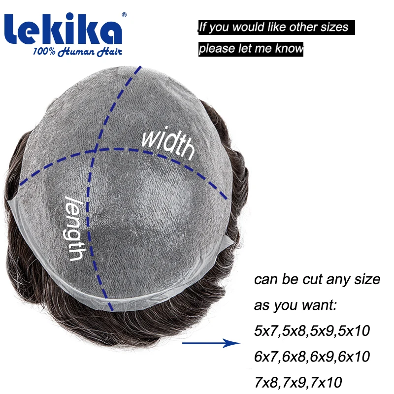 Peruka męska z włosów naturalnych, cienka skóra HD 0,02 mm, naturalna linia włosów, szaro-brązowa, super brązowa, 90% gęstości, mikroskóra, proteza kapilarna.