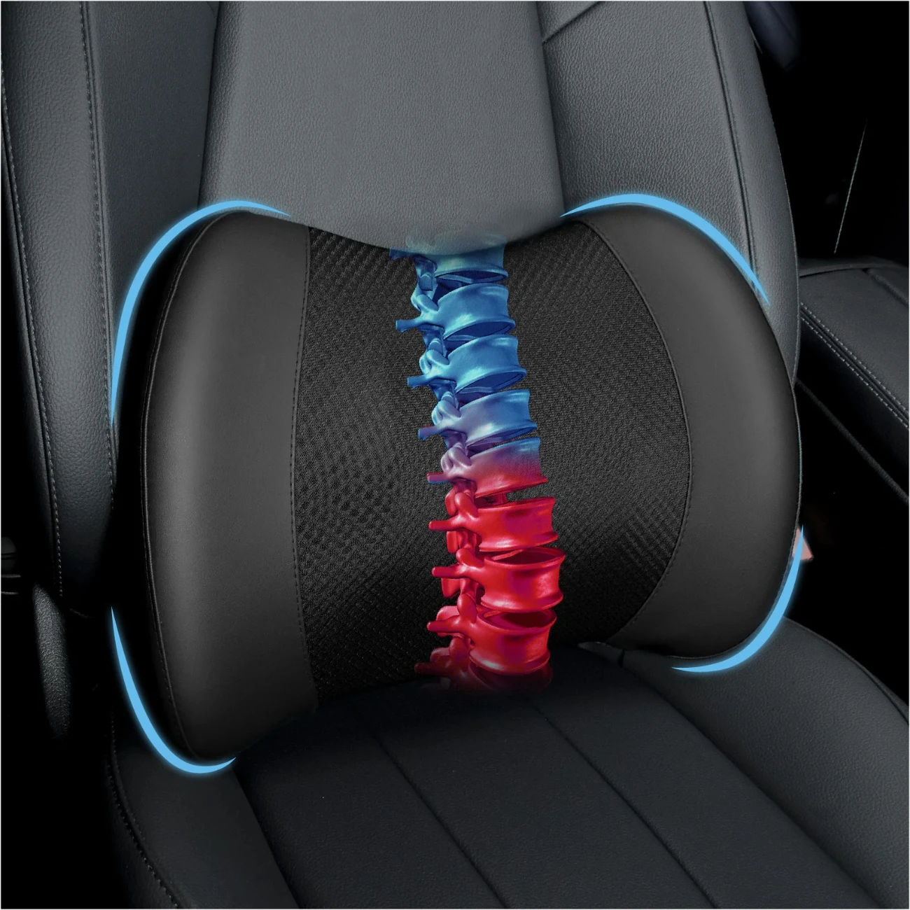 Superior Lumbar Support Pillow Memory Foam Mesh Cojines Para Auto Car Office Wheelchair Back Cushion lumbar pillow car Ergonomic