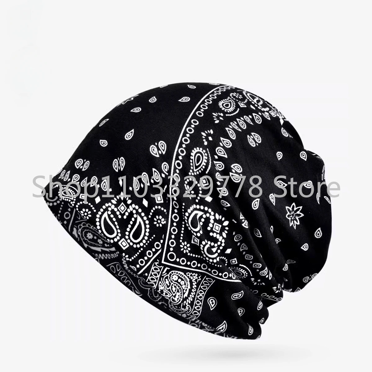 Toque Men's and Women's Paisley Pattern European Hip Hop Hipster Fashion Sleeve Cap Scarf Dual-Purpose