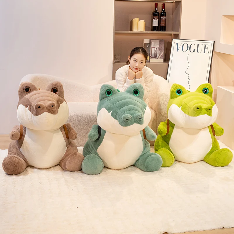 Fluffy Soft Crocodile Plush Toy Stuffed Animal Pillow Doll Jungle Green Brown Blue Giant Alligator Sofa Cushion Birthday Gift