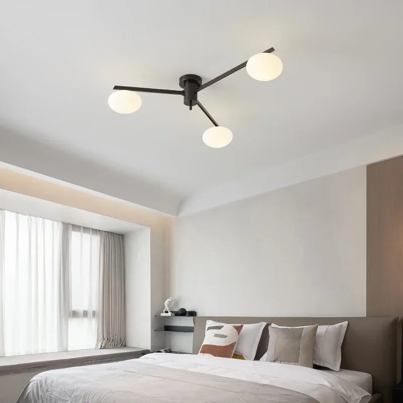 Bauhaus Medieval Pebble Glass Brass Suspension LED Bulb LED Home Ceiling Light Lustre Lamp for Living Room Decoration Chandelier