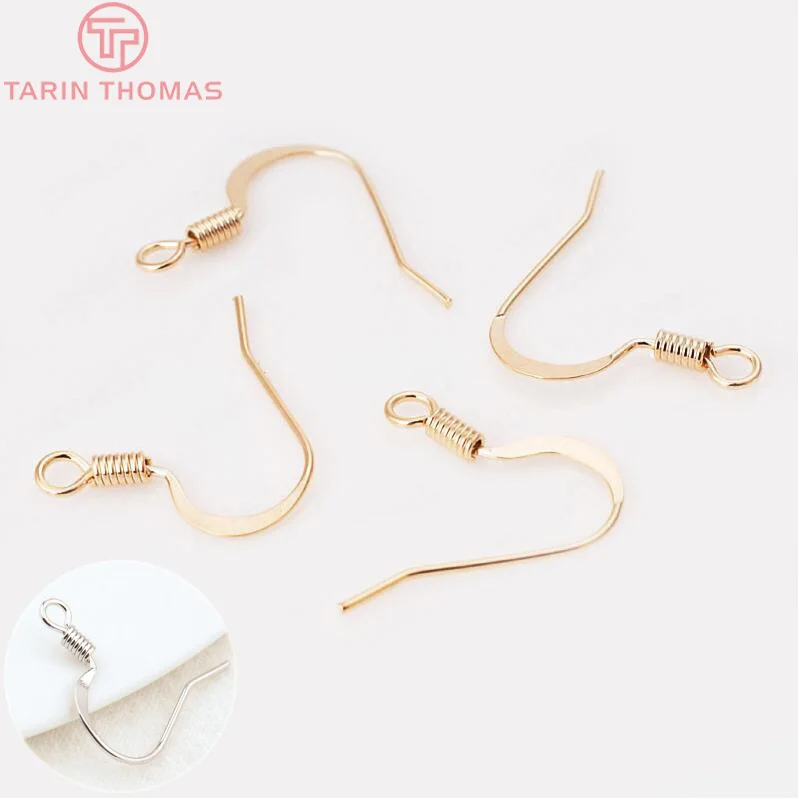 (2239)20PCS Height 16MM 24K Gold Color Plated Brass Earring Hook Diy Jewelry Findings Accessories wholesale