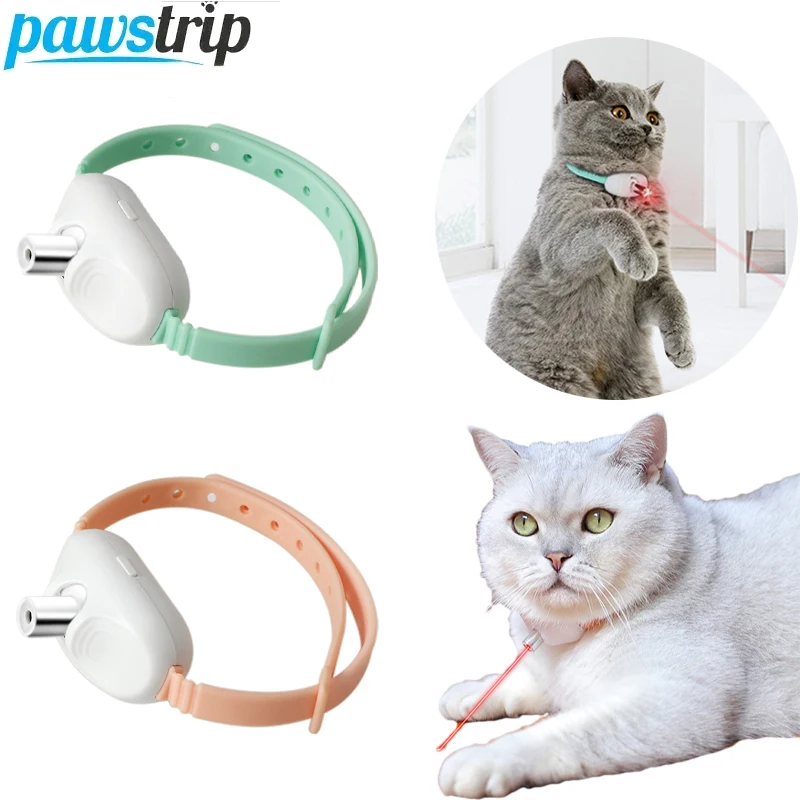 Juguete inteligente para gatos, juguete LED láser para gatos, juguete para gatos recargable por USB, Collar mágico ajustable para gatos, juguete para jugar, accesorios para gatos