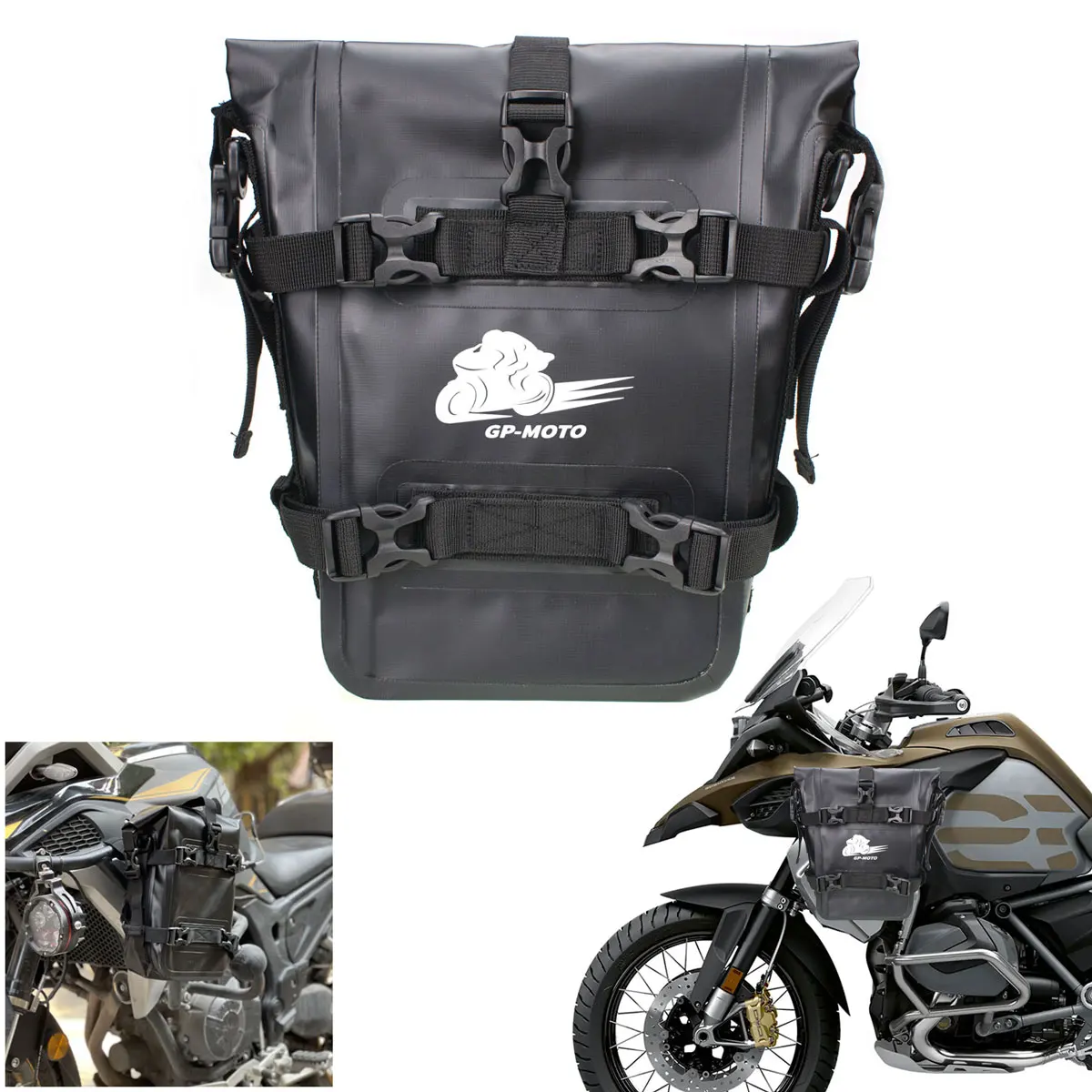 

Motorcycle Bumper Bag 5L for BMW R1200GS R1250GS ADV Waterproof Crash Bars Bag Bumper Repair Tool Bag Black Yellow