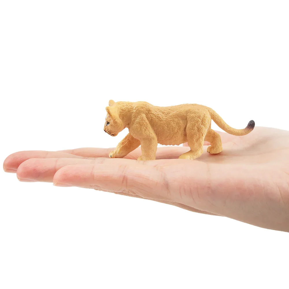 Toymany simulação andando leão filhote de vida selvagem modelo animal brinquedo mini figuras bonecas estatuetas ação brinquedos crianças presente