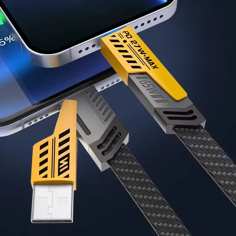 1/5PCS 4 in 1 Mecha Fast Charging Data Cable Cord PD 27W For iPhone 15 Samsung Xiaomi 65W USB Type C Multi Port Charge Wire Line