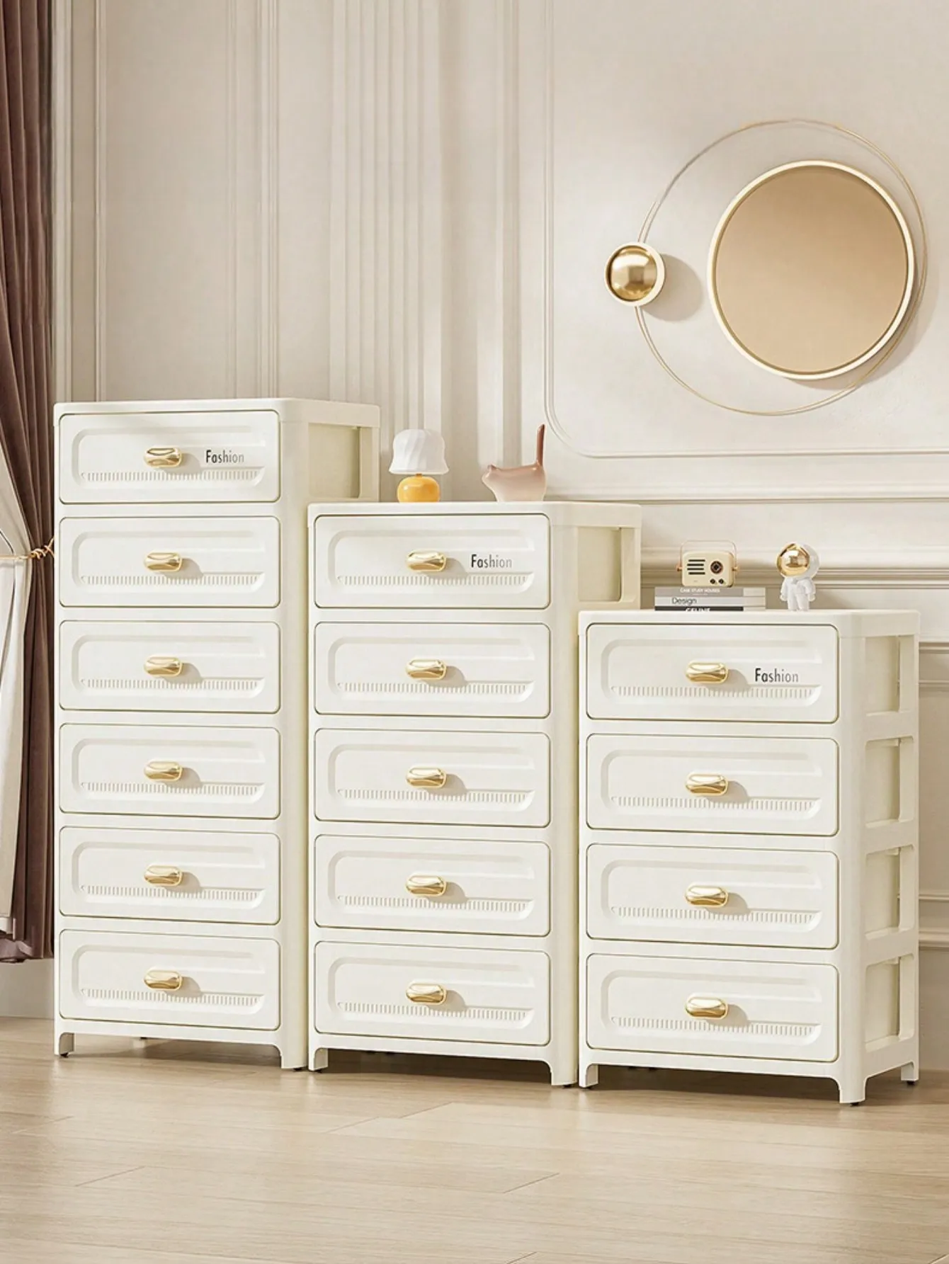 

3/4/5/6 Layers Of Transparent Panel Rolling Multi-Purpose Storage Drawers - Single Door Collapsible Locker - Durable