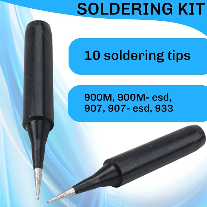 10Pcs 900M-T-I Series Soldering Iron Tips Soldering Bits Welding Industrial More Tool For 900M‑ESD 907 907‑ESD 933