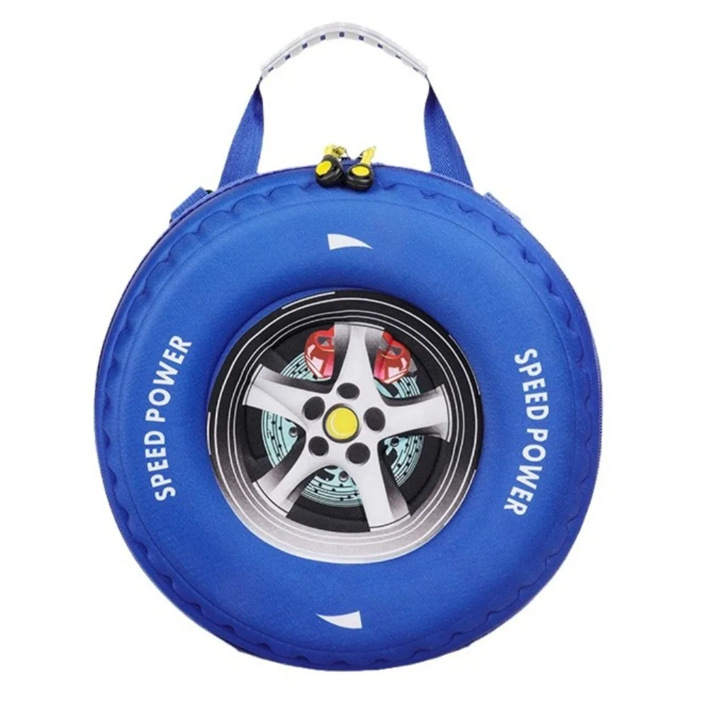 New Colorful Tyre Shaped Children's Schoolbag EVA Wheel 3D Cartoon Backpack Adjustable Load Reducing Kid Backpack Birthyday Gift