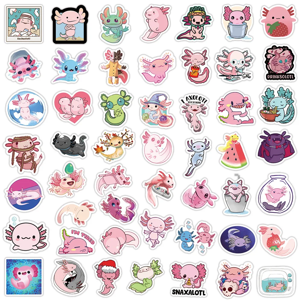 Pegatinas axolotl dibujos animados infantiles – Multiposición