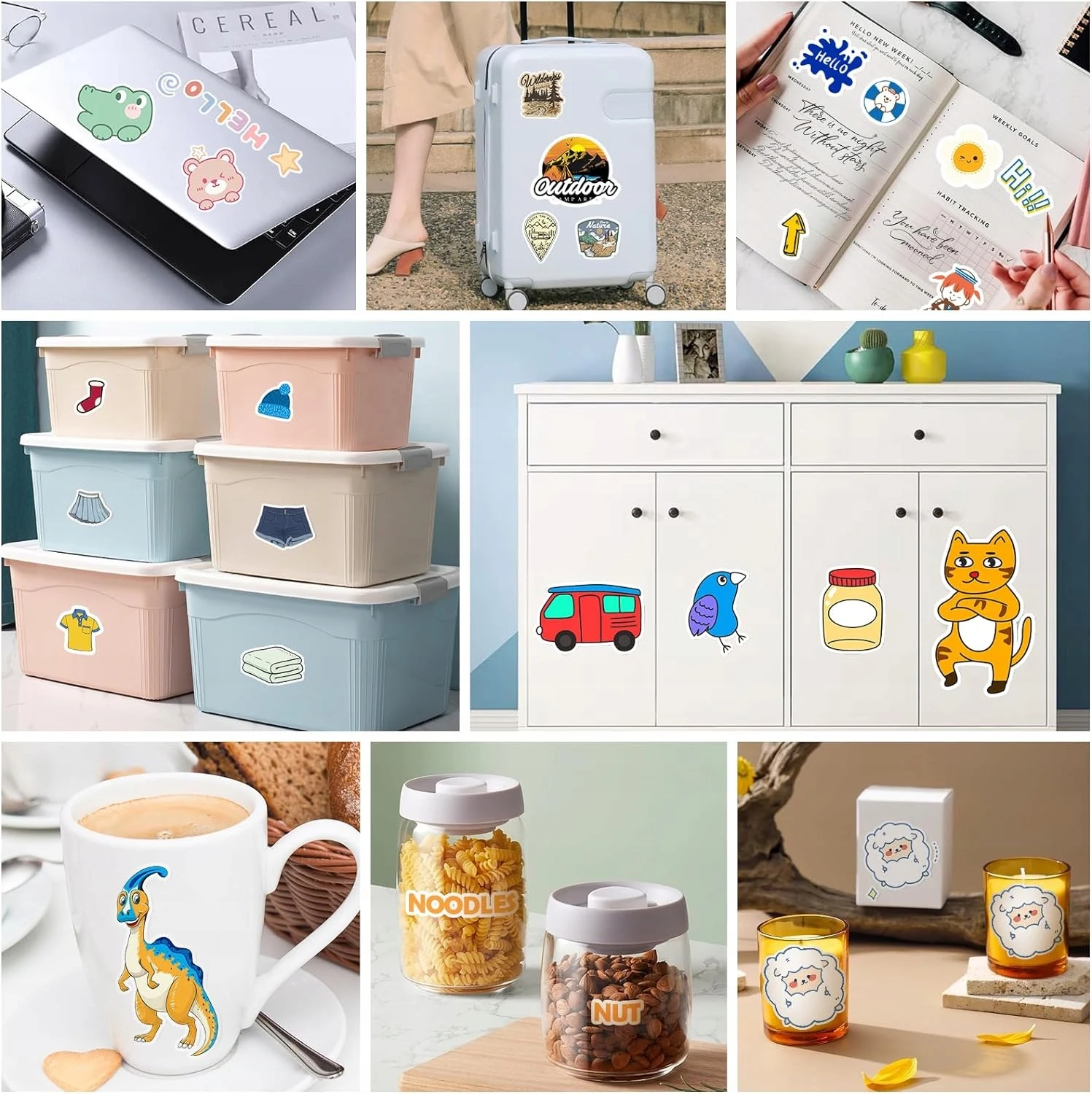 A4 10 Sheets Glossy White Printable Vinyl Sticker Paper for Inkjet Printer Waterproof Decal Paper Self-Adhesive 8.3"x11.7"