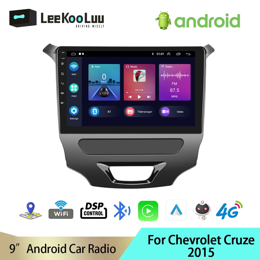 

LeeKooLuu Android Autoradio 2 Din Car Radio GPS Multimedia Player 4G WiFi DSP Wireless Carplay /Auto For Chevrolet Cruze 2015