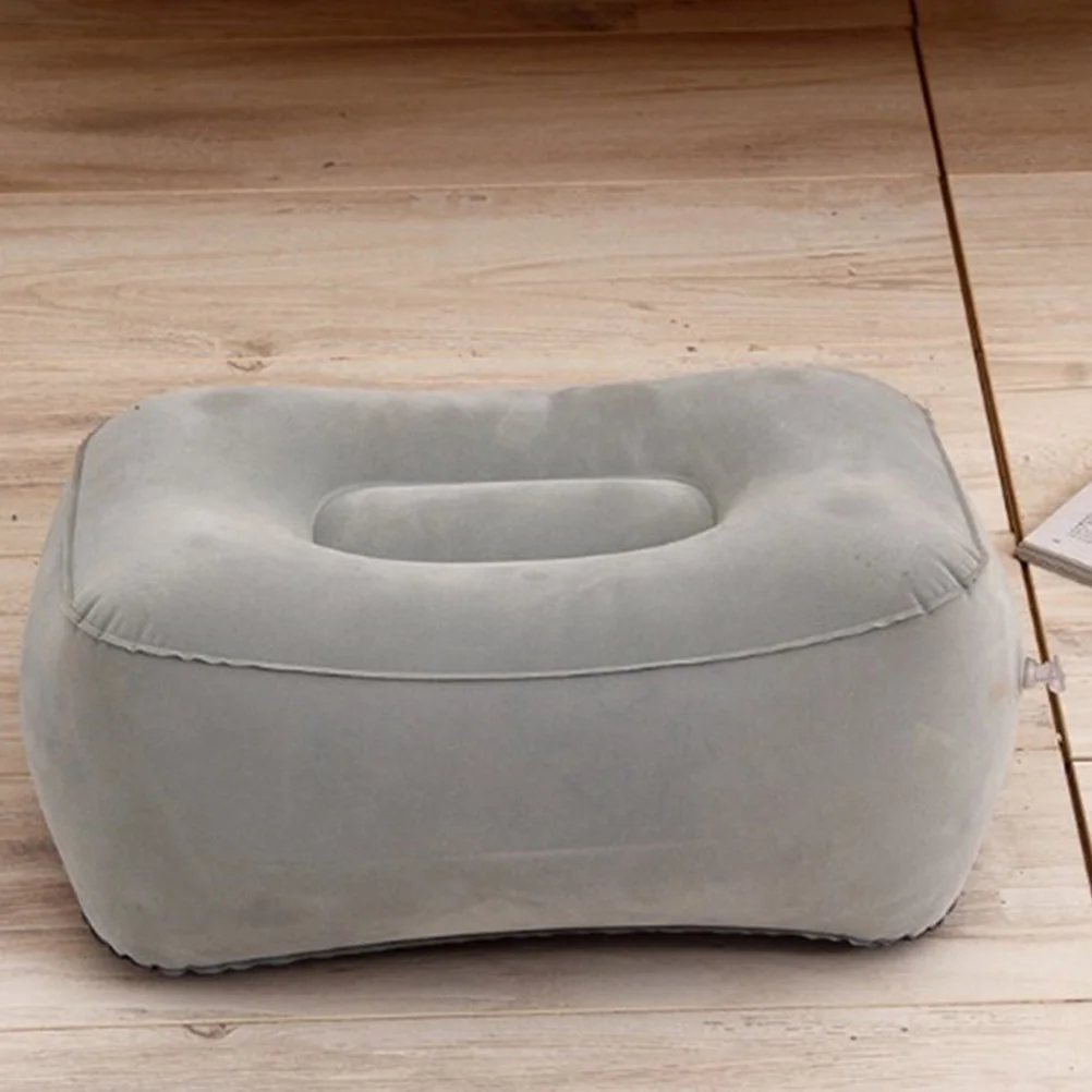 เท้าPad Inflatable Footrestสตูลเบาะท่องเที่ยวกลางแจ้ง 37*30*20 ซม.หมอนสีเทา