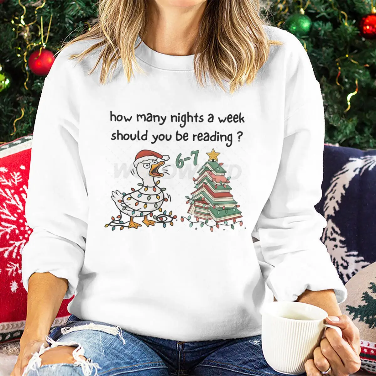 Literary Humor Long Sleeves Sweater Funny 6 7 Meme Graphic Sweatshirts for Women Book Lover Six Seven Memes Casual Tops