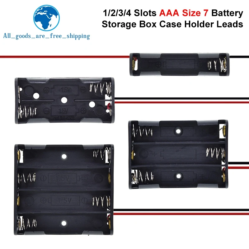 1/3PCS AAA Size 7 Battery Storage Box Case Holder Leads With 1 2 3 4 Slots Container Bag DIY Standard Batteries Charging