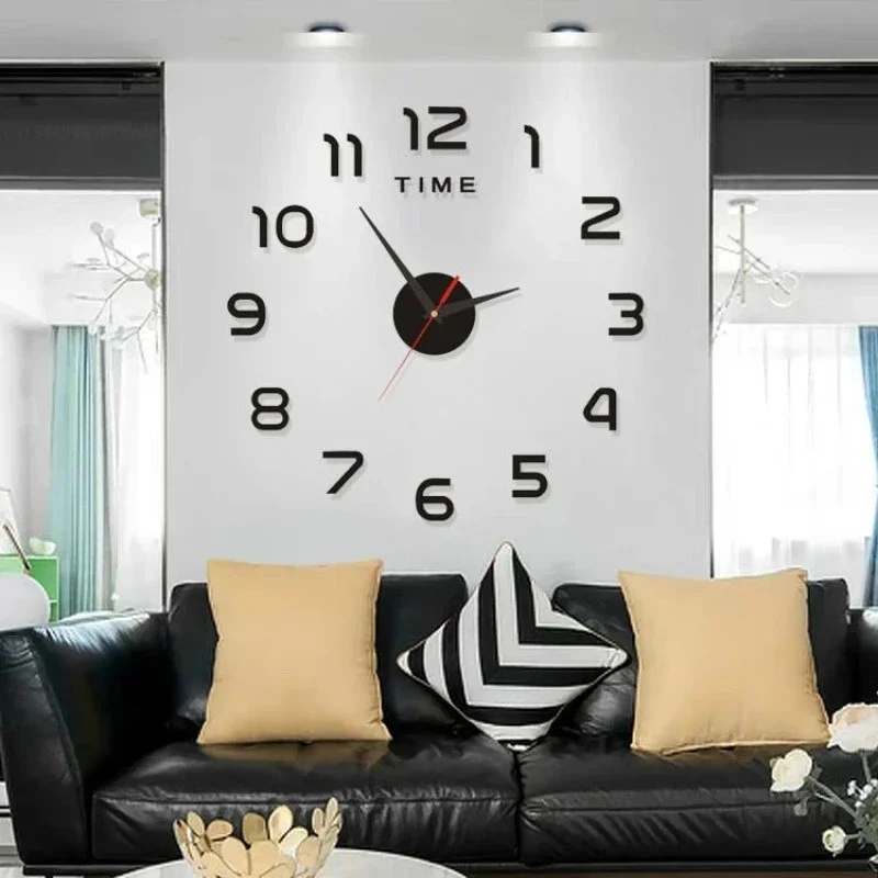 Garden Decoration for Home Acrylic Mirror Sticker Wall Clocks Decoration Living Room 2D Wall Clock Art Decor Digital Large