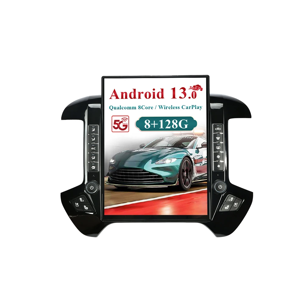 

15,6-дюймовый Android 13.0 авто carplay для Chevrolet Silverado/GMC 2014-2019, автомобильный мультимедийный плеер, GPS-навигационный экран, головное устройство