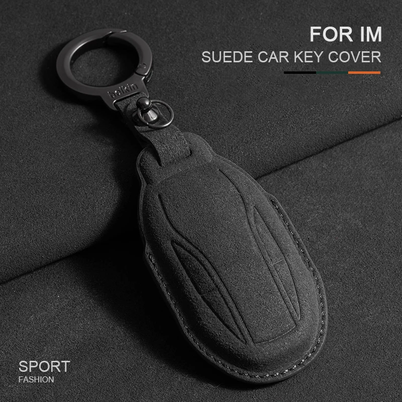 

Suede Key Case Cover For ZHIJI IM L7 LS7 L6 LS6 Car Remote Control Interior Accessories Shell Key Case Protector Fob Keychain