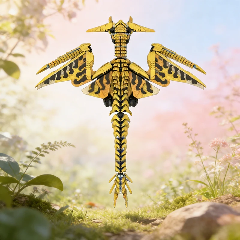 2635 Pezzi Star Battle Mostro Volante Giallo MOC, Modello di Costruzione Modulare Personalizzabile, Giocattolo Creativo Fai-da-Te per Ragazzi, Regalo